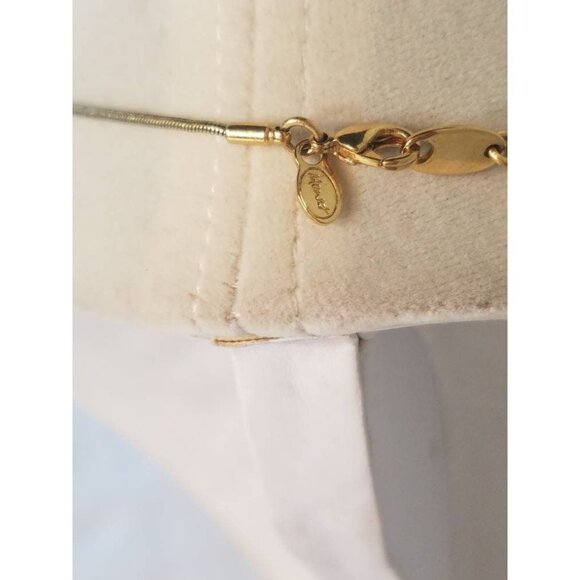 Vintage Monet necklace rhinestone diamond and faux pearl gold - Picture 3 of 8